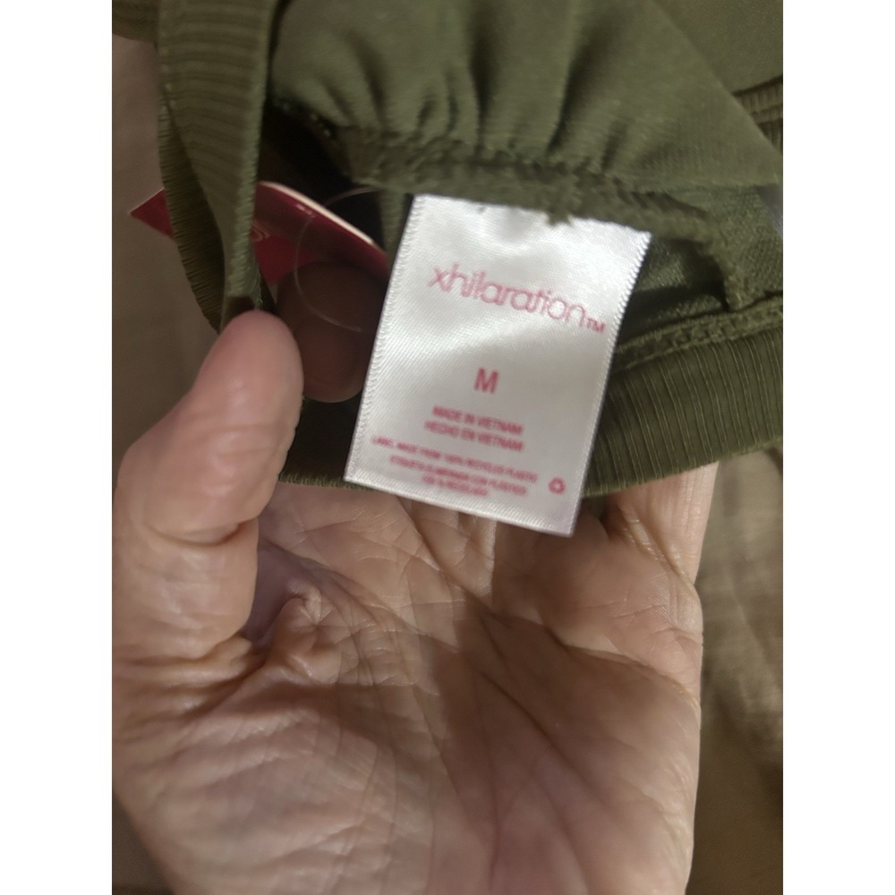 Xhilaration Target Ribbed Halter Bikini Top Olive Green Snap Front Women's M NWT - Picture 3 of 3
